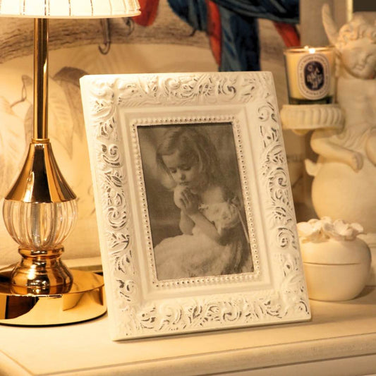 Rustic White Photo Frame 19cm