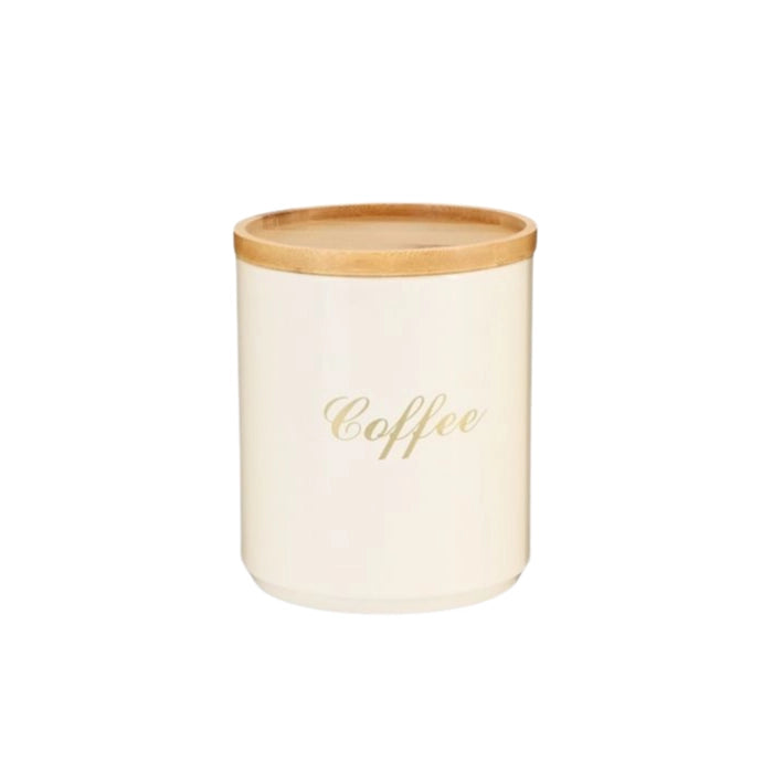 White Enamel Metal Sugar Coffee Tea Canisters