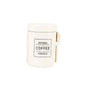 White Ceramic Sugar, Tea & Coffee Jars w/ Wooden Spoon