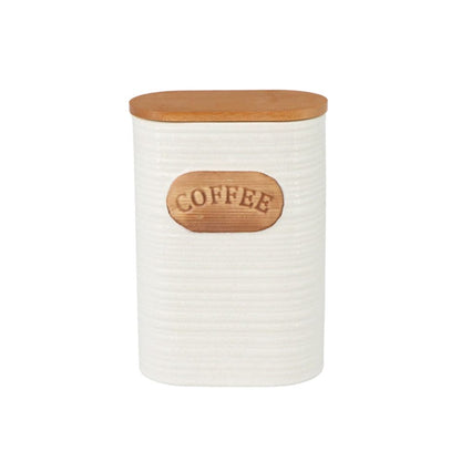 White Ceramic Sugar Tea Coffee Jars
