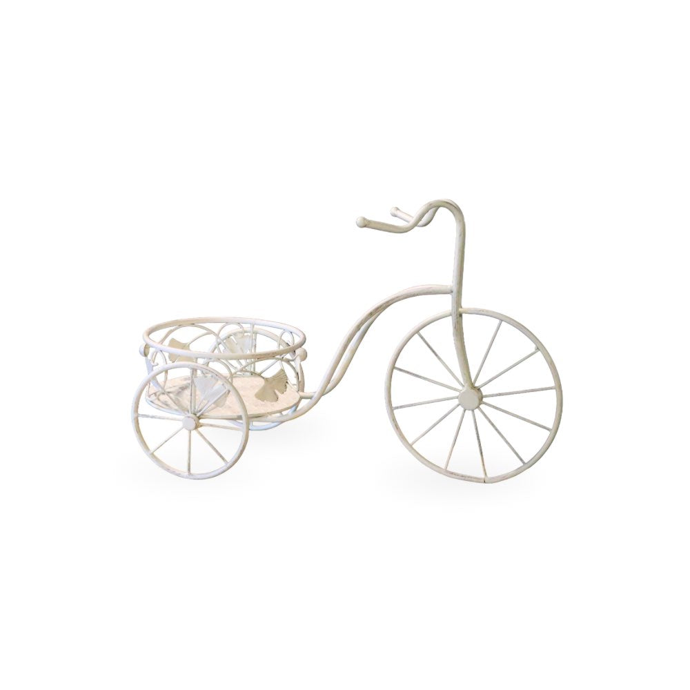 Metal Bike Planter White
