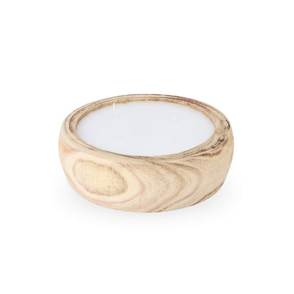 Wooden Filled Candle Round