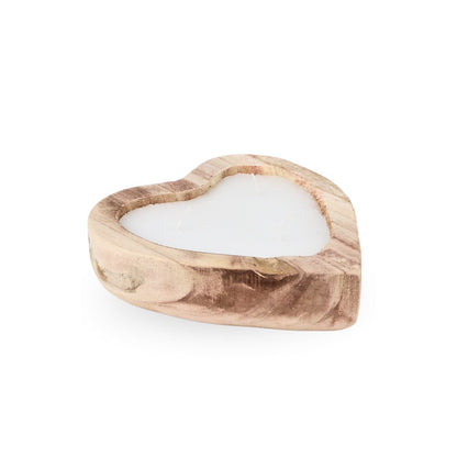 Wooden Filled Candle Heart