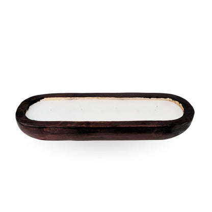 Wooden Filled Candle Oval