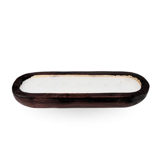 Wooden Filled Candle Oval