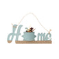 Wooden Sign Home Blue