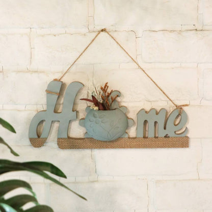 Wooden Sign Home Blue