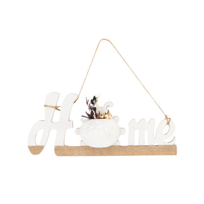 Wooden Sign Home White