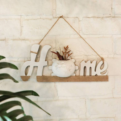 Wooden Sign Home White