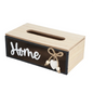 Wooden Tissue Box Home Metal Black